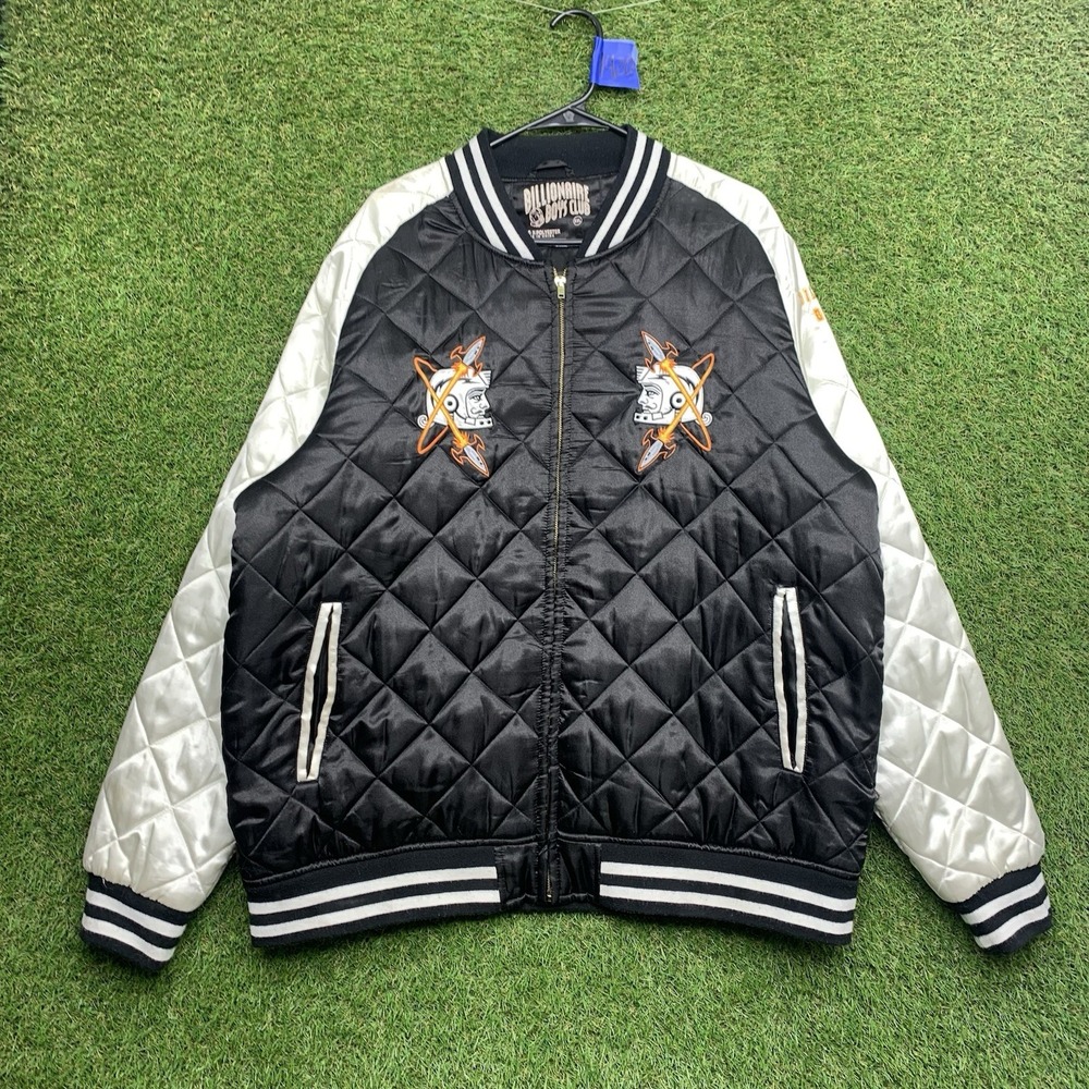 Vintage Billionaire Boys Club Satin Jacket Mens 2XL Quilted Varsity Space Casino